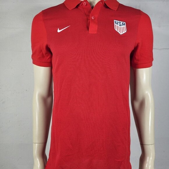 Nike Other - NWT Nike USA red striped 100% cotton casual short sleeve polo shirt mens Small
